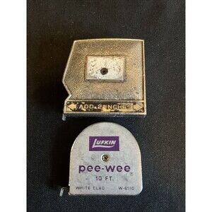 A Vintage Lot of 2 LUFKIN White Clad Measuring Tapes 12 & 10 FT USA Made